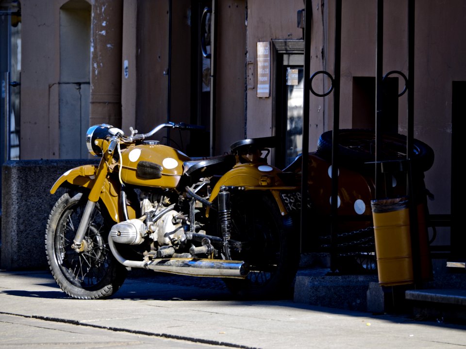 Green motor cycle 