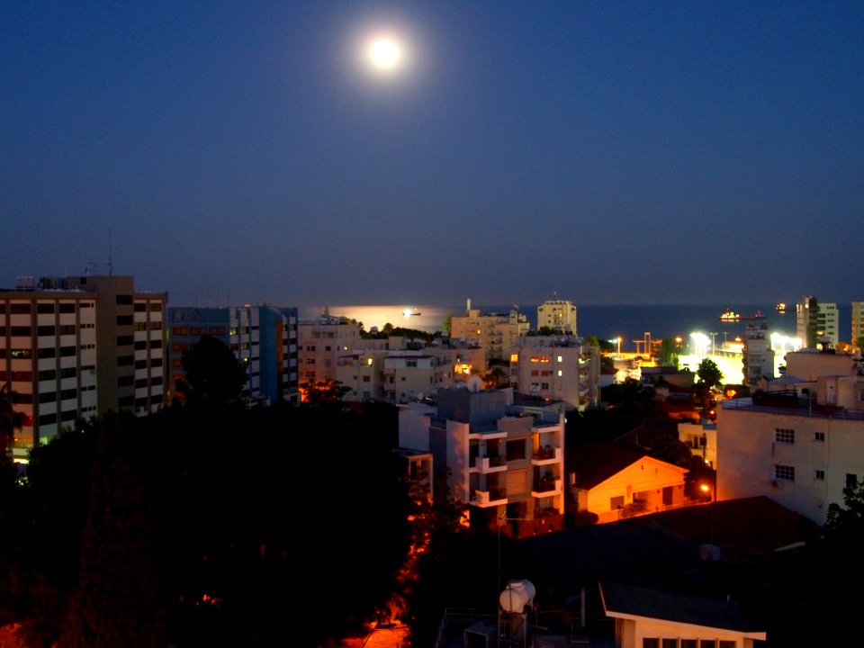 Supermoon over Limassol 