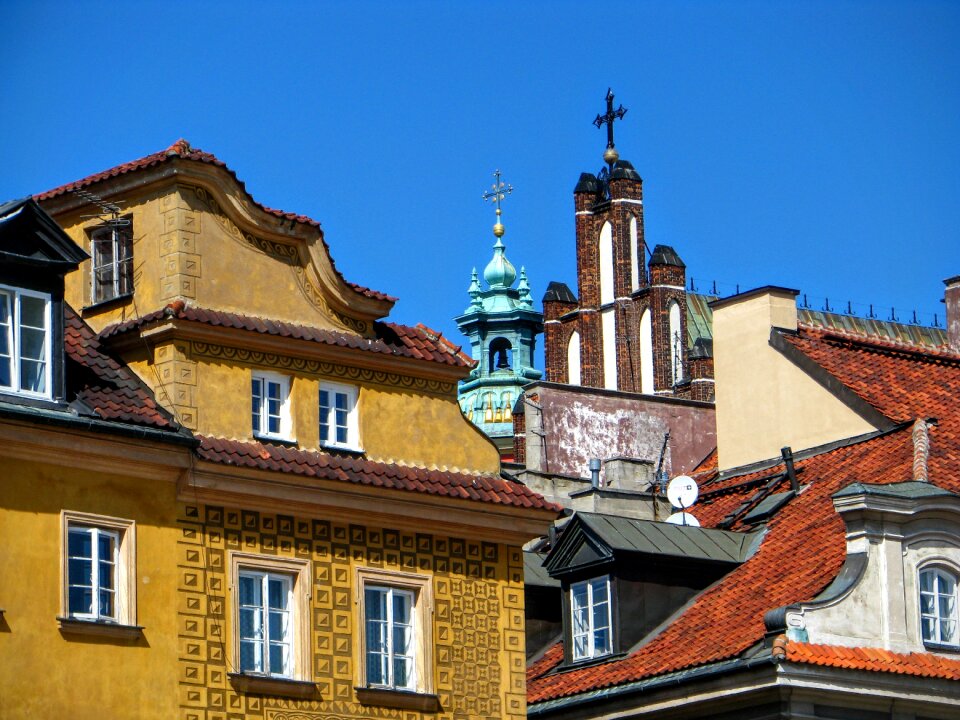 Kamienica colored townhouses architecture