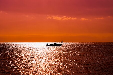 Sunset colors sea sky