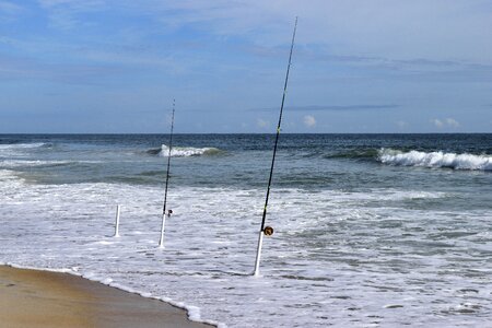 Waves beach fishing rods