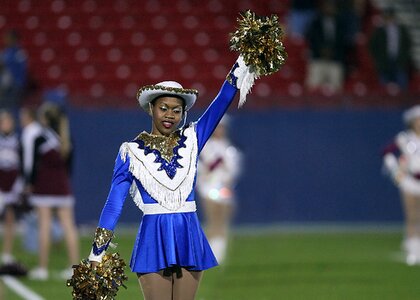 High school football game pom poms