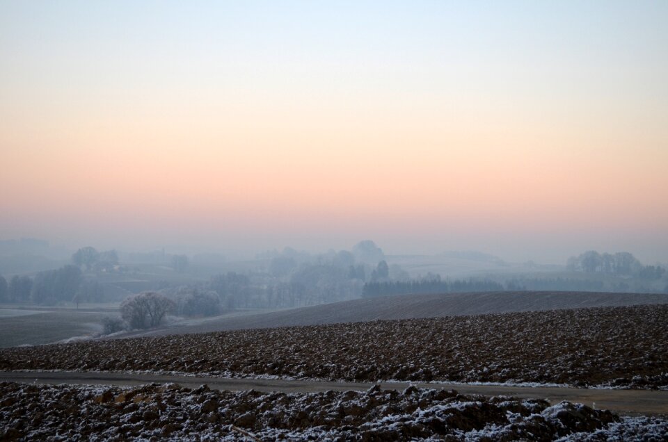 Hoarfrost landscape cold