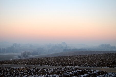 Hoarfrost landscape cold photo