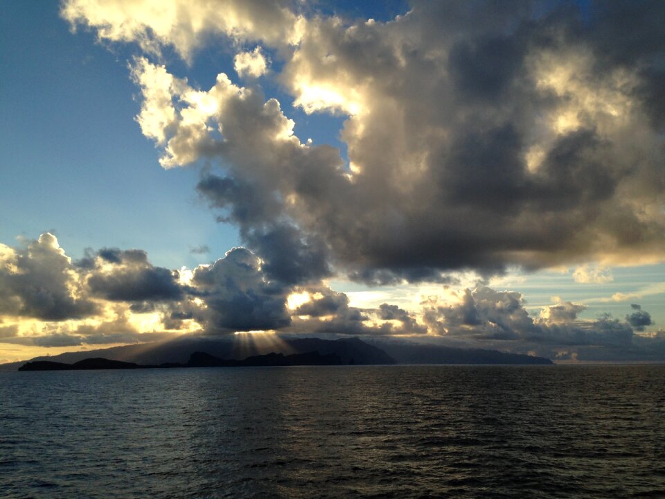 Light beam rays water