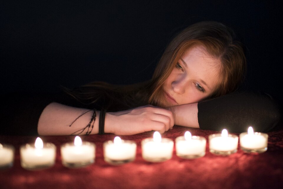 Candles absorbed lonely