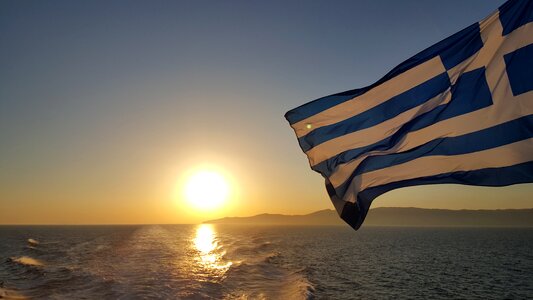 Greek flag holiday sea