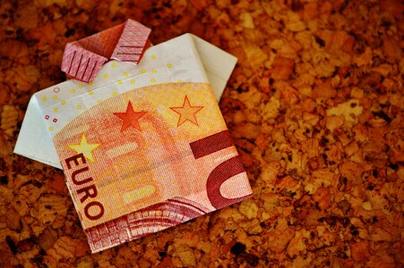 Folded gift money