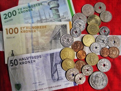 Danish seem danish banknotes danish money photo
