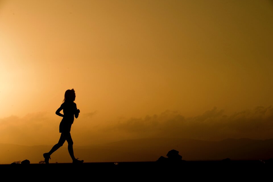 Running sunset twilight