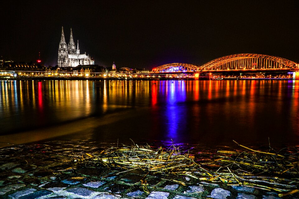 Dom cologne cathedral river photo