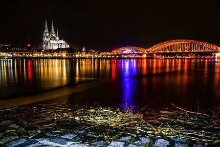 Dom cologne cathedral river photo