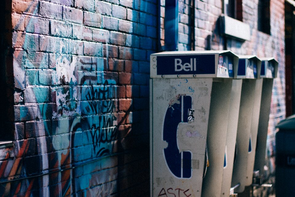 Graffiti payphones street