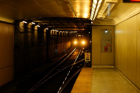 Subway train train station photo