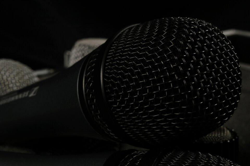 Singing close up vocal microphone