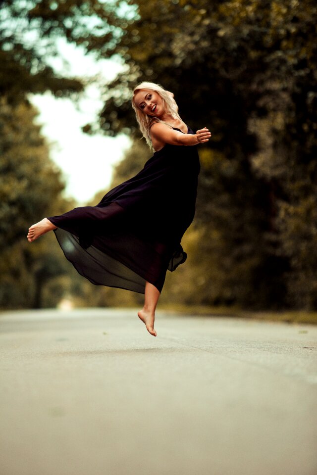 Portrait blond hair tree photo