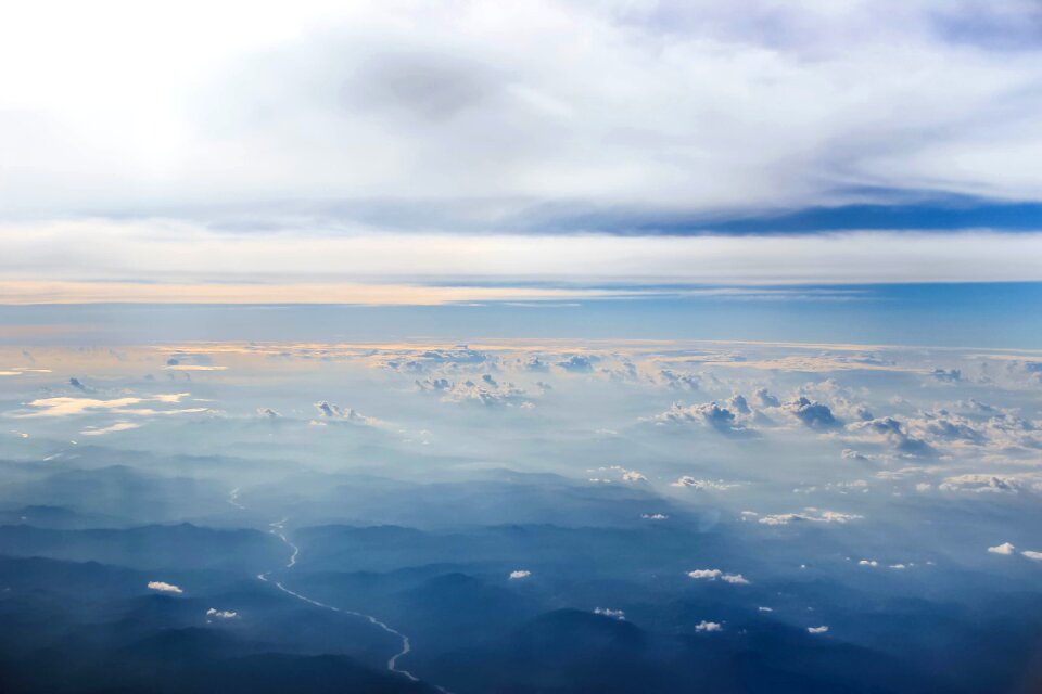 Cloud view blue white