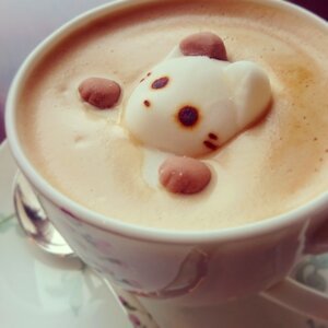 Cafe cup latte art photo