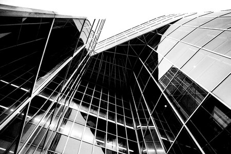 High-rise low angle shot windows photo
