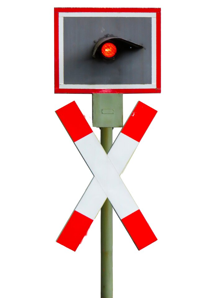 Traffic lights red railway photo