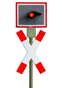Traffic lights red railway photo