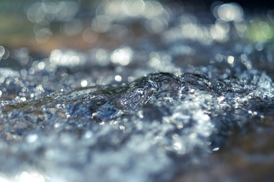 Water wet blue bokeh