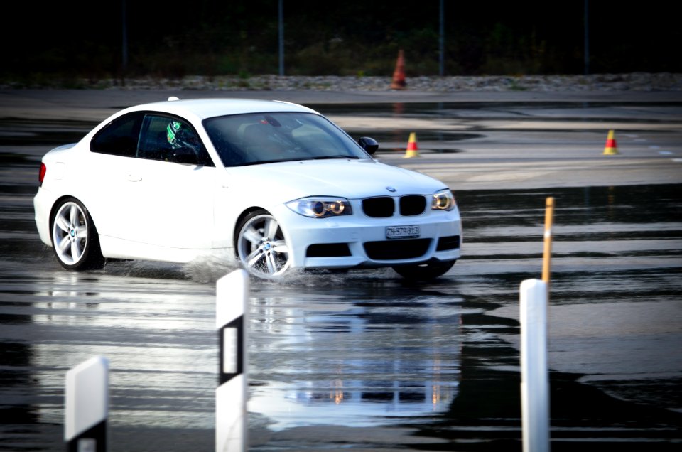 white BMW 