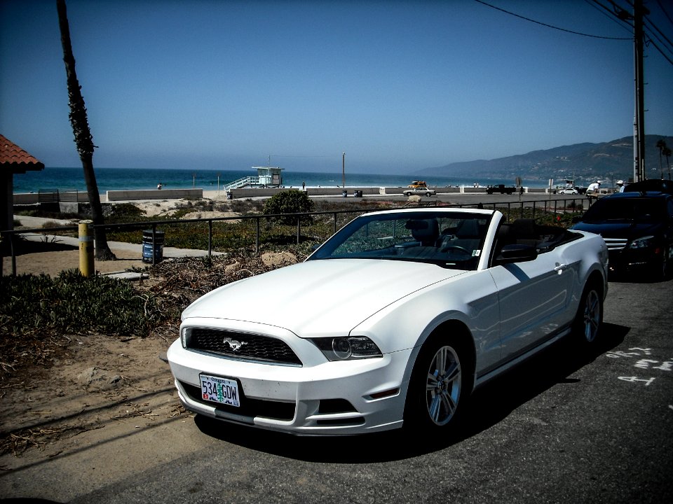 mustang at malibu beach 