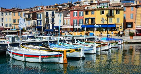 The sharp boat mediterranean port of cassis