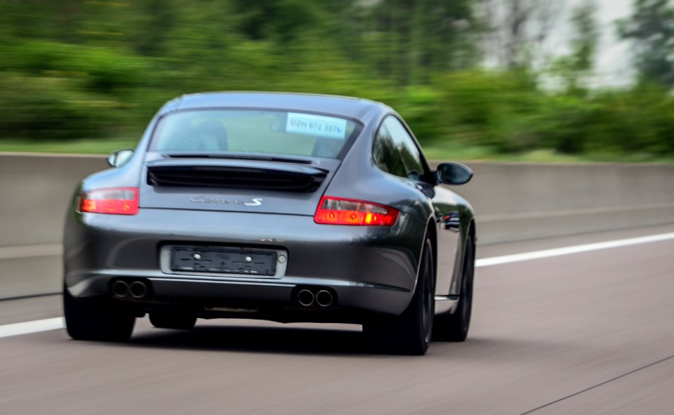porsche on the autobahn 