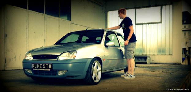 tobi cleaning the car photo