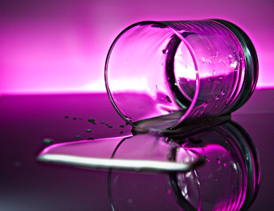 Glass water glass reflection