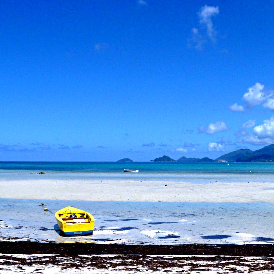 Yellow Boat - Seychelles photo