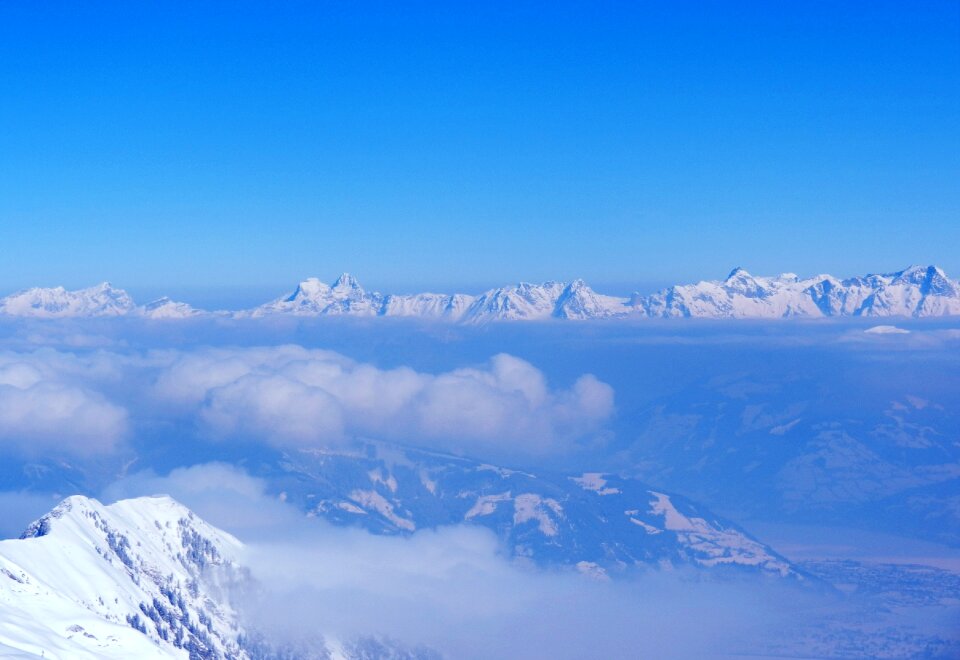 Mountain summit panorama good view photo