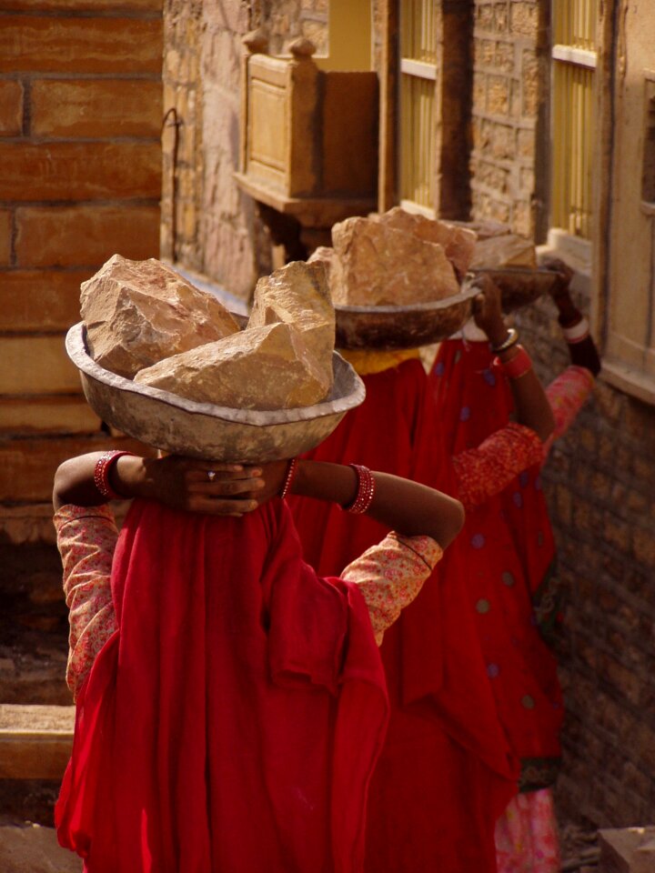 Stones indian woman india photo