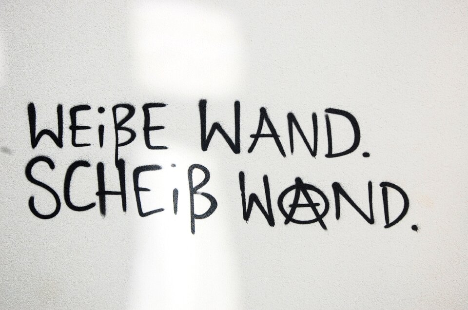 Font sprayer painted wall