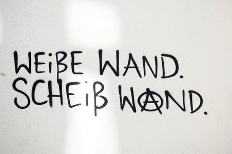 Font sprayer painted wall