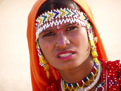 Desert woman india photo
