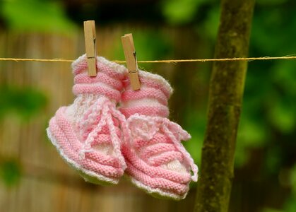 Birth baby shoes knitted