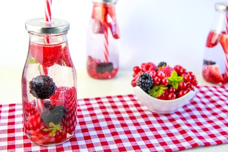 Healthy water raspberries photo