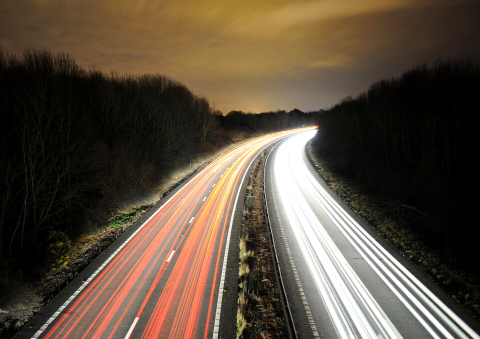 Long exposure traffic photo