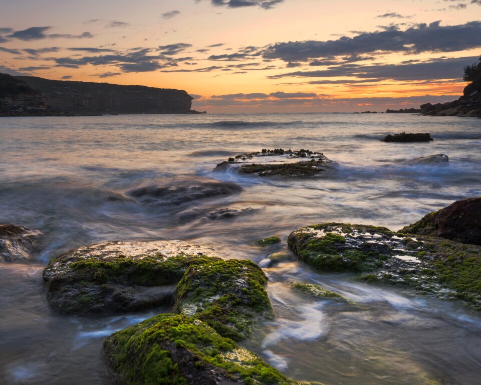 Sunrise rocks reflection