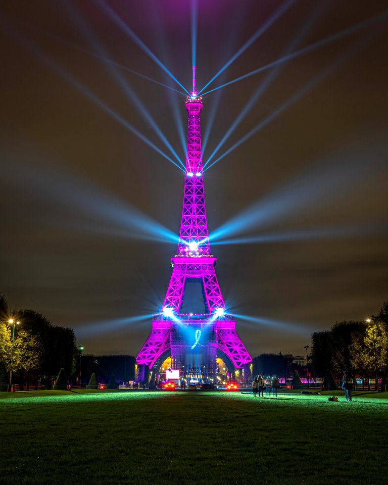 Eiffel Tower in pink, Paris photo