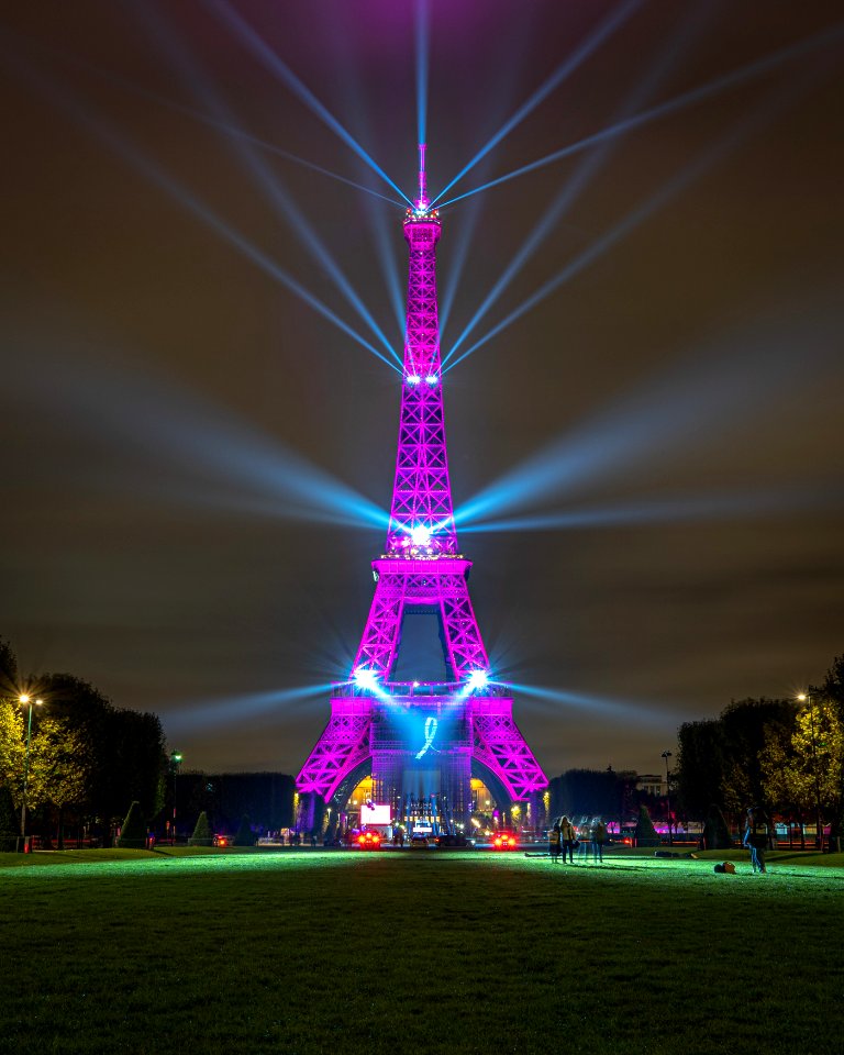Eiffel Tower in pink, Paris 