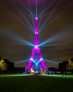 Eiffel Tower in pink, Paris 