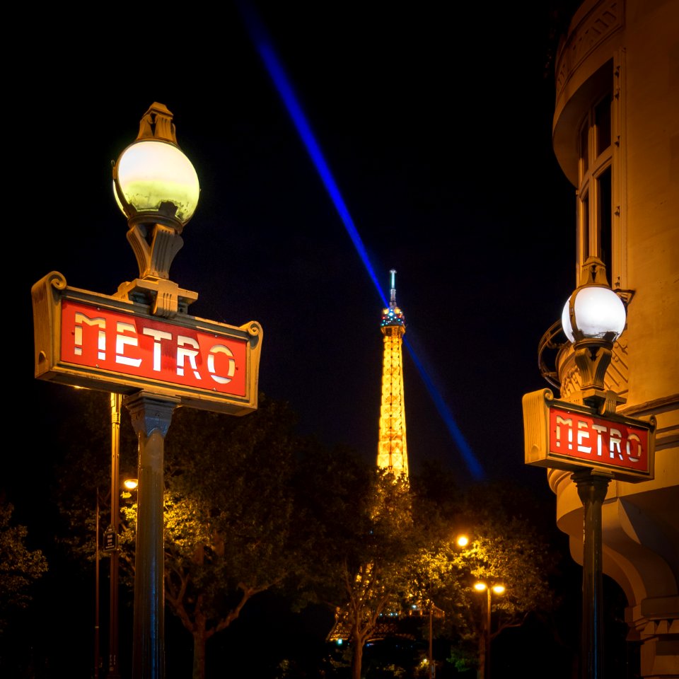 Eiffel Tower at night, Paris 