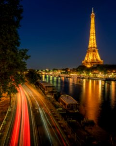 Eiffel Tower at night, Paris 