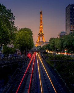 Eiffel Tower at night, Paris 
