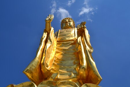 Buddha statues gold china photo