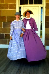 Women in period dress at Fort Larned photo